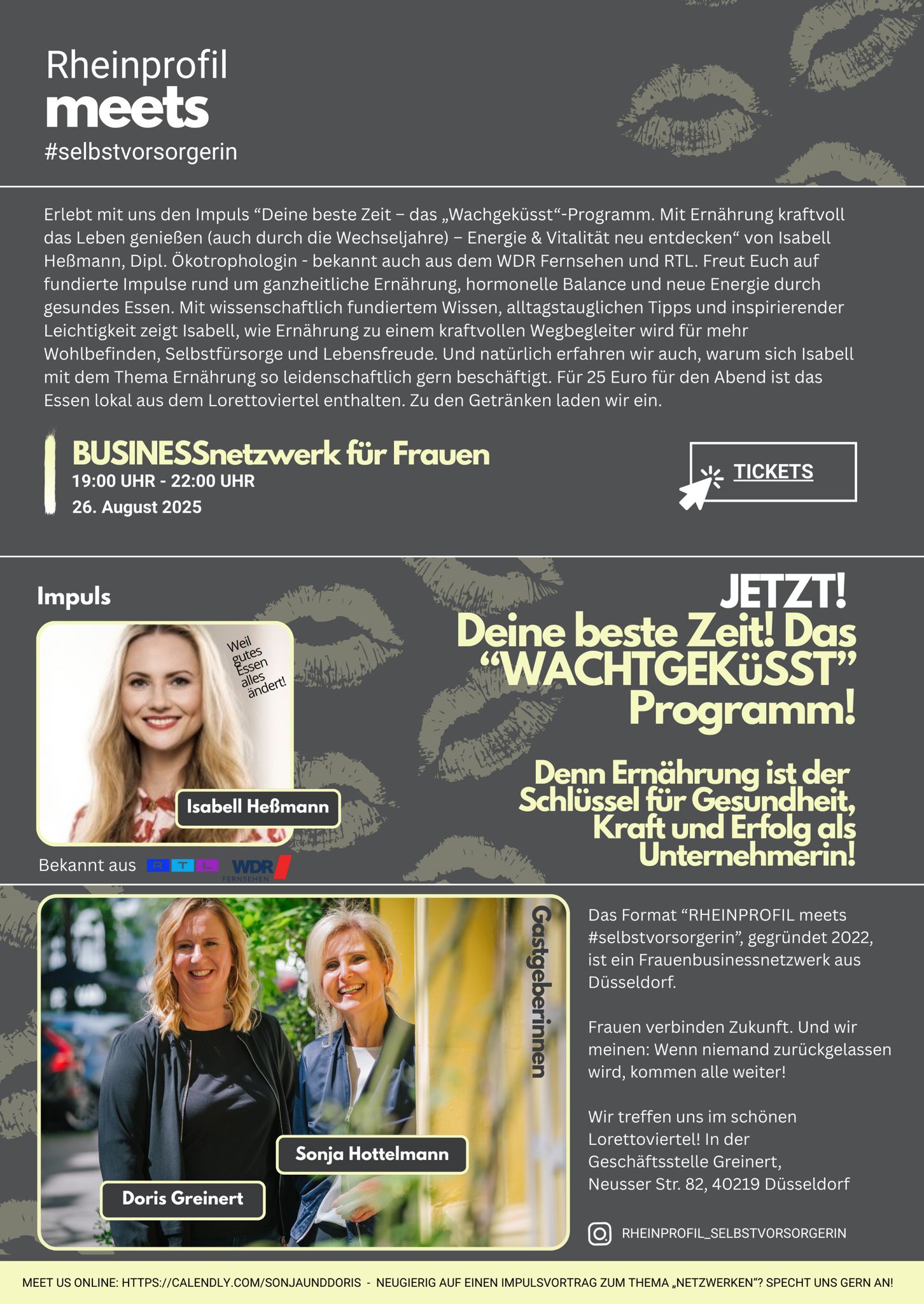 Veranstaltungsplakat des Wirtschaftsforums Düsseldorf 2025 mit Referentin Sonja Hottelmann von Rheinprofil – Expertin für strategisches Marketing & Kommunikation.